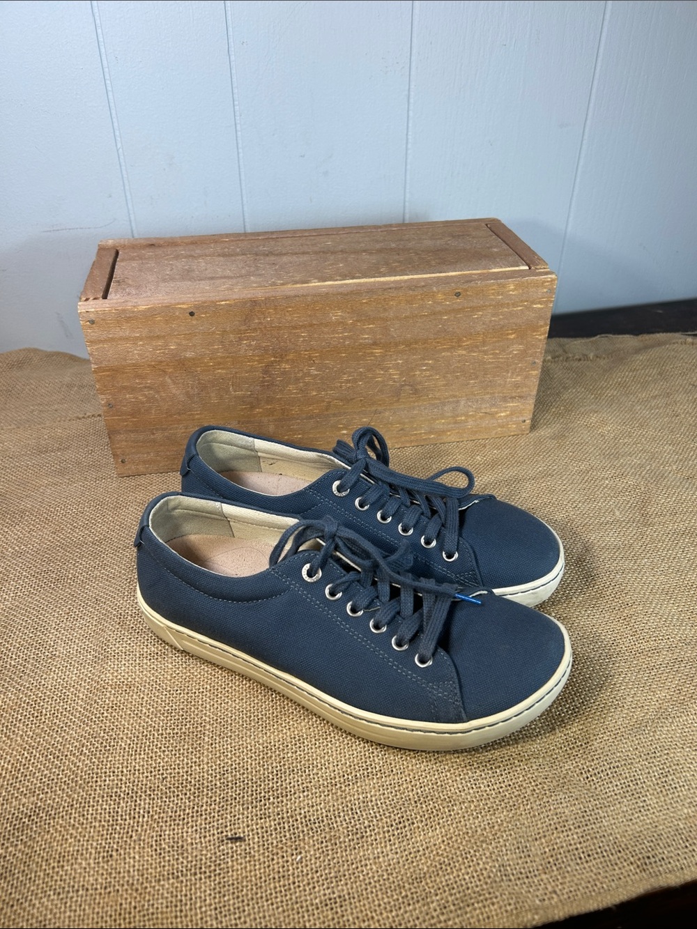 Birkenstock Navy Canvas Low-Top Sneakers - Picture 3 of 7